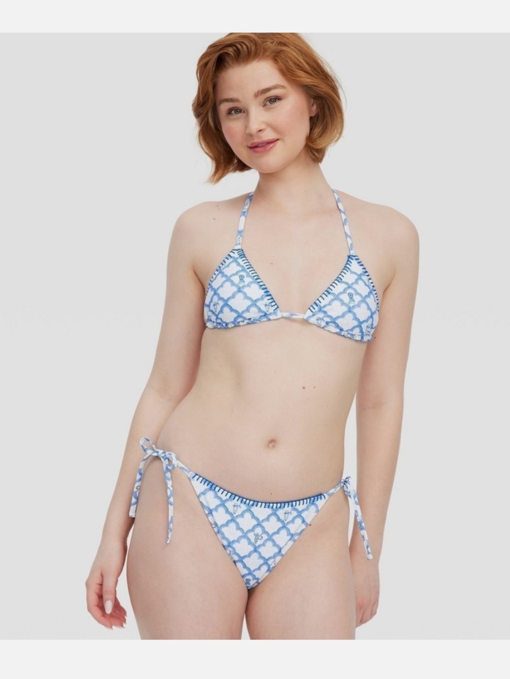 Roller Rabbit X Target Reversible Bikini Geo Trellis/Floral Vine FULL SET L NWT
